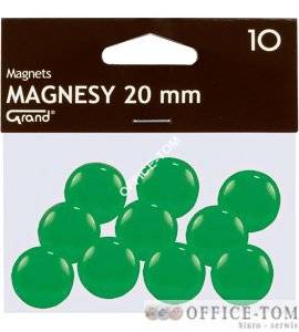 Magnesy średnica 20 mm zielony 10 szt. Grand