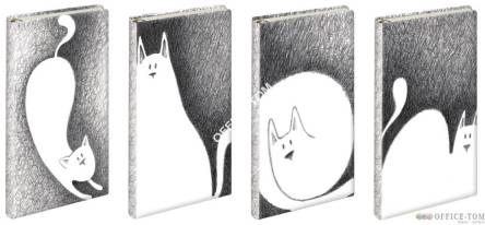 Notatnik ekskluzywny NARCISSUS 80k. White Cats 9x14 4 wzory
