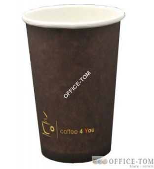 Kubek papierowy 300ml z nadrukiem COFFEE 4 YOU