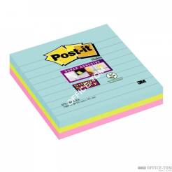 Karteczki samoprzylepne Post-it® Super Sticky XL Miami w linię 101x101 mm 3x70 karteczek