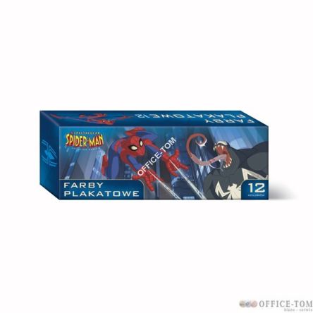 Farby plakatowe 12 kolorów 20ml. SPIDER-MAN MARVEL ST.MAJEWSKI
