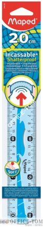Linijka niełamliwa FLEX 20 CM, gumowy uchwyt (niebieskie i zielone) torebka (20) MAPED