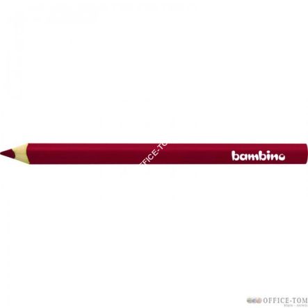 Kredki BAMBINO w oprawie drewnianej Trójkątne kolor czerwony 12 szt 3646