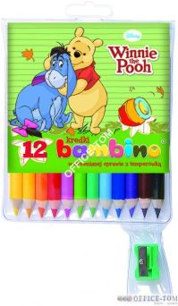 Kredki BAMBINO w opr.drew. 12 kol. + temperówka DISNEY KUBUŚ  St.Majewski
