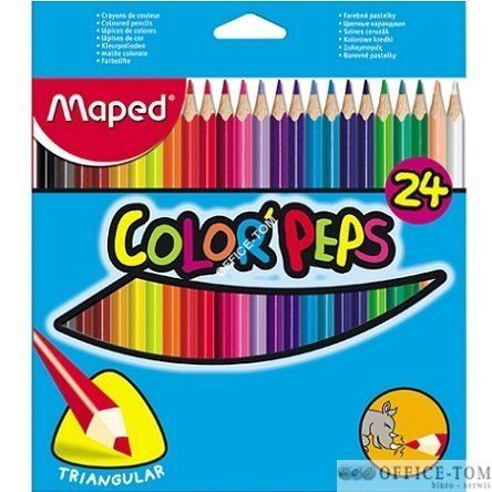 Kredki COLORPEPS JUMBO TRÓJKĄTNE 24 szt pudełko z zawieszką Maped