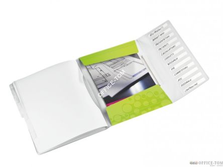 Teczka segregująca Leitz WOW, 12 przekładek 200k A4 Metaliczna zielona