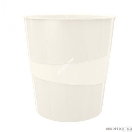 Kosz na śmieci 15L Leitz WOW, perłowy biały