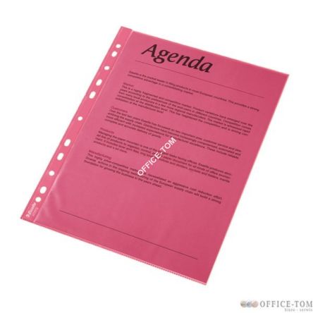 Koszulki krystaliczne, kolorowe A4 ESSELTE, czerwony / 55 mic.