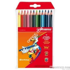 Kredki STABILO Trio, trójkątne, grube, etui 12 szt.