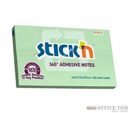 Notes samoprzylepne 127X76mm, 360 Stopni, Zielony 100 kartek