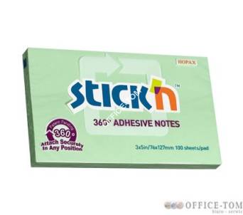 Notes samoprzylepne 127X76mm, 360 Stopni, Zielony 100 kartek