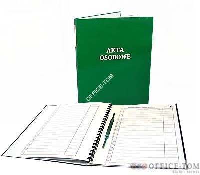 Teczka akt osobowych WARTA oprawa twarda b. wew. zielona niezadr.