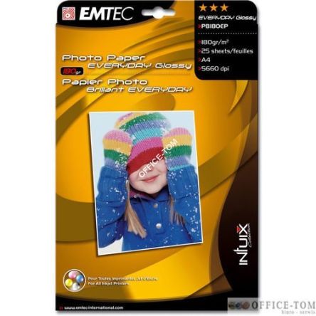 Papier fotograficzny EMTEC EVERYDAY 180 gm2 A4 Błyszczący Glossy (25)