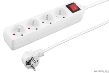 Listwa zasilająca TITANUM 4 GNIAZDA przepięciowa z uziemieniem WŁ 15M biała