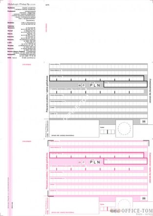 2-odcinkowe polecenie przelewu MICHALCZYK I PROKOP A4 opakowanie 500 kartek