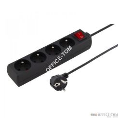 Listwa zasilająca TITANUM 4 GNIAZDA przepięciowa z uziemieniem WŁ 30M CZARN