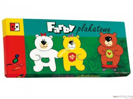 Farby plakatowe 8 kol 10 ml JEDNOŚĆ