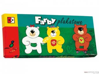 Farby plakatowe 8 kol 10 ml JEDNOŚĆ