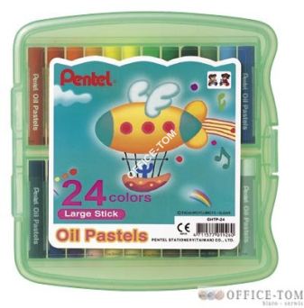 Pastele olejne PENTEL 24-kolorowe o grubszym przekroju w plastkowym opakowaniu