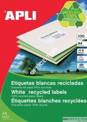 Etykiety APLI  ekologiczne 105x148mm Biały 100ark 400szt
