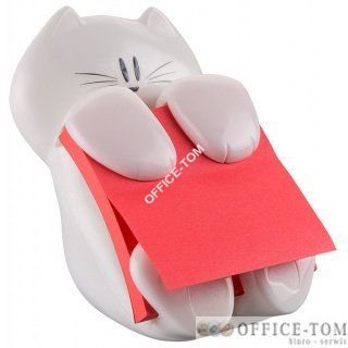 Podajnik Kotek do karteczek samoprzylepnych Post-it® Z-Notes + 1 bloczek czerwonych karteczek Post-it® Super Sticky Z-Notes (76x76mm ) HK100008372