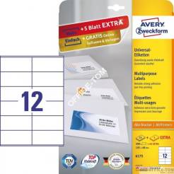 Etykiety uniwersalne A4 25 arkuszy + 5 arkuszy Extra 105 x 48 mm białe Avery Zweckform