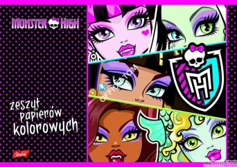 Zeszyt papierów kolorowych nabłyszczanych A4, 10k. MONSTER HIGH ST.MAJEWSKI