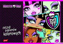 Zeszyt papierów kolorowych nabłyszczanych A4, 10k. MONSTER HIGH ST.MAJEWSKI