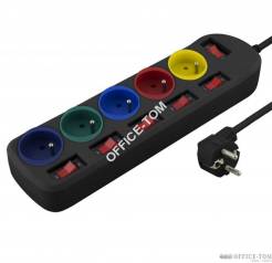 Listwa zasilająca/przedłużacz RAINBOW PRO 5 gniazdek 15 czarna