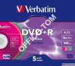 Płyta VERBATIM DVD+R  slim jewel case  4.7GB  16x  Colour - 7