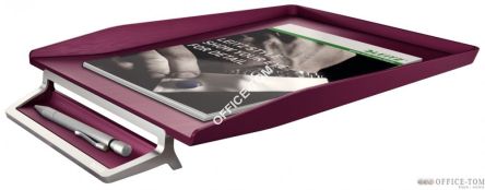 Półka na dokumenty Leitz Style z miejscem na długopis, ciemnoczerwony