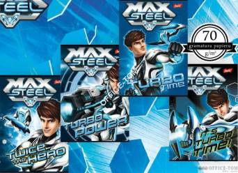 Zeszyt okładka laminowana A5, 16k., krata, MAX STEEL ST.MAJEWSKI