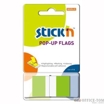 Zakładki indeksujące w podajniku 45X25mm 50 zielone STICK\'N