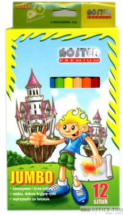 Kredki NOSTER 12kol.JUMBO mięk