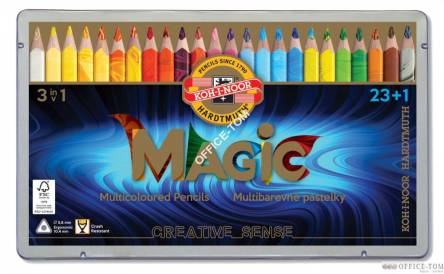 Kredki MAGIC TRIO 3408 24 szt. opakowanie metalowe KOH-I-NOOR