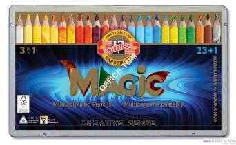 Kredki MAGIC TRIO 3408 24 szt. opakowanie metalowe KOH-I-NOOR