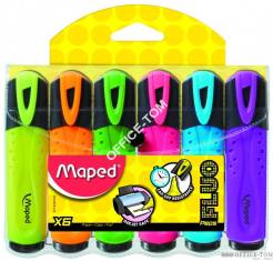 Zakreślacz Fluo peps mix kolorów 6 szt etui z zawieszką Maped