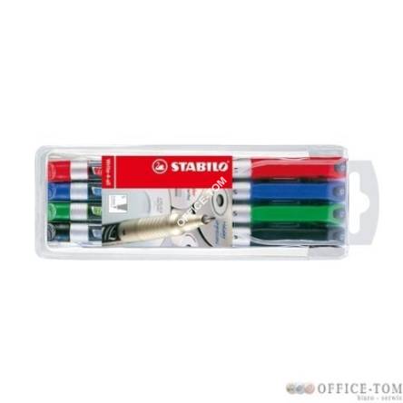 Marker permanentny STABILO Write-4-All, SUPERFINE, 4 kolory w etui