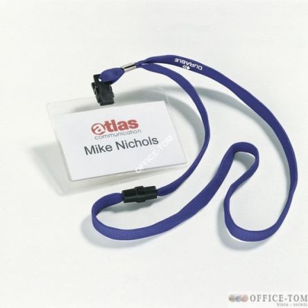Identyfikator DURABLE z zawieszką typu „smycz“ granatowy (10 sztuk)