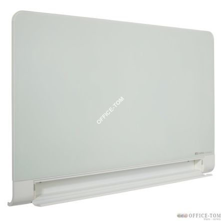 Tablica szklana Nobo Diamond z zaokrąglonymi narożnikami biała 993x559