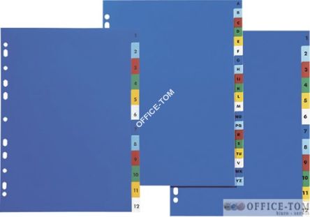 Przekładki A4 z kolorowego PP 1-12  100204769 ELBA