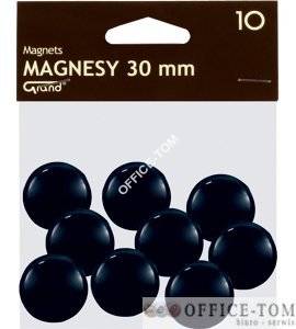 Magnesy średnica 30 mm czarny 10 szt. Grand