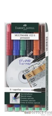 Foliopis Multimark z gumką OHP permanentny S  0,4 KPL 6 szt. FABER-CASTELL