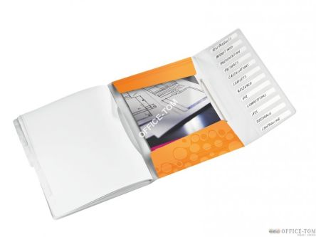 Teczka segregująca Leitz WOW, 12 przekładek 200k A4 Metaliczna pomarańczowa