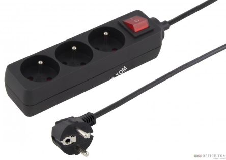 Listwa zasilająca TITANUM 3 GNIAZDA przepięciowa z uziemieniem WŁ 15M CZAR