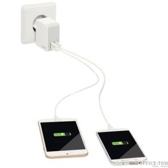Ładowarka sieciowa Leitz Kolekcja Complete ze złącza USB do gniazdka sieciowego, z 2 portami USB, 12-watowa
