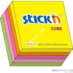 Notes kostka 51mmX51mm mix 5 kolorów neonowych STICK\'N