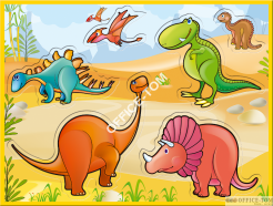 Puzzle Dinozaury - Puzzle Ramkowe 6 elementów TREFL 31075