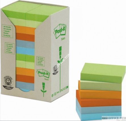 Bloczki samoprzylepne 3M POST-IT® 653-1RPT 38x51 Mix 1600k