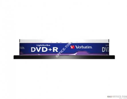 Płyta VERBATIM DVD+R  cake box 10  4.7GB  16x  LightScribe